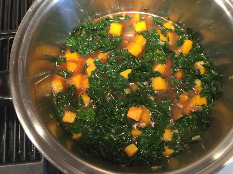 Butternut squash-kale soup