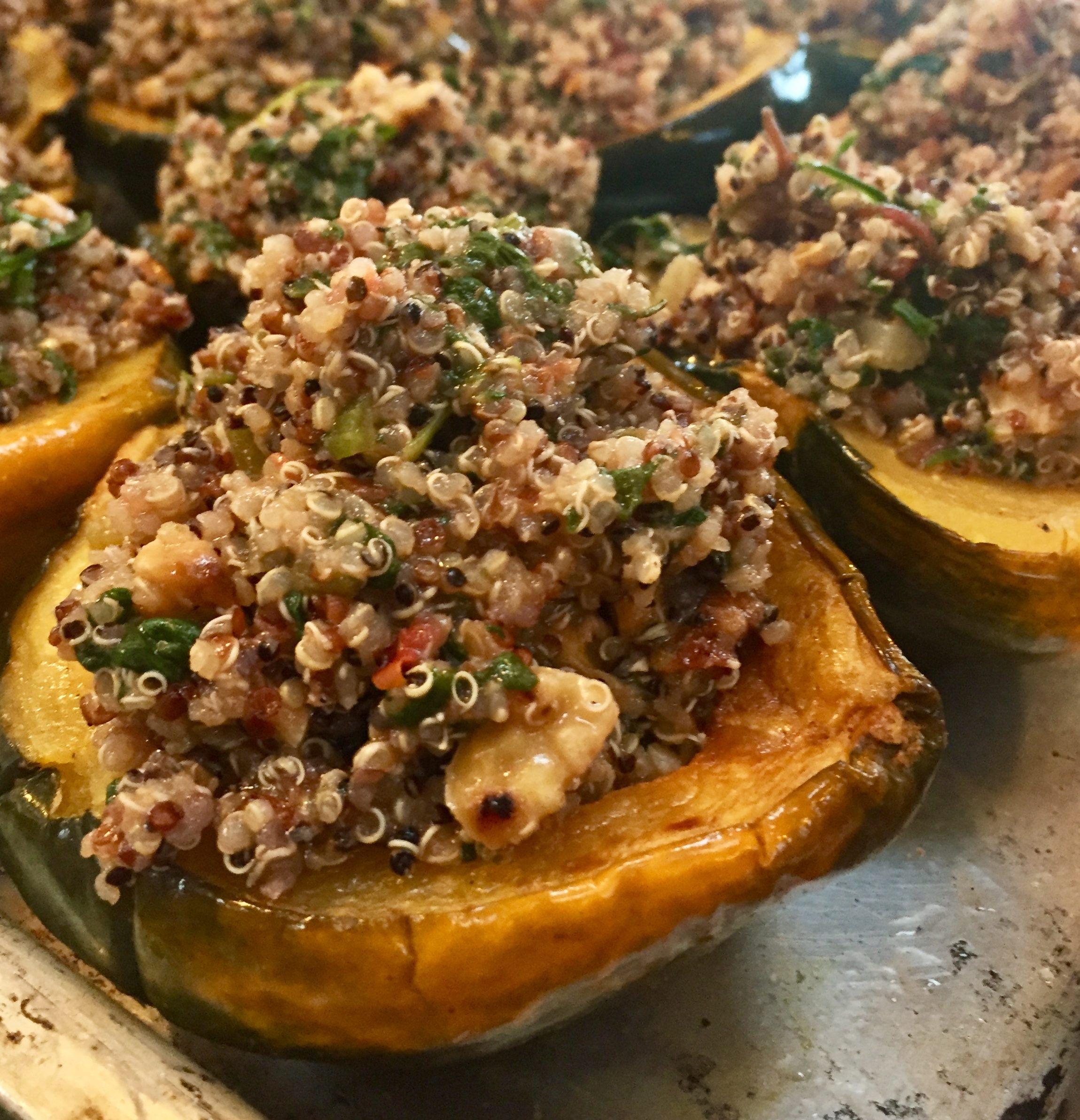 Stuffed Squash with Quinoa Pilaf