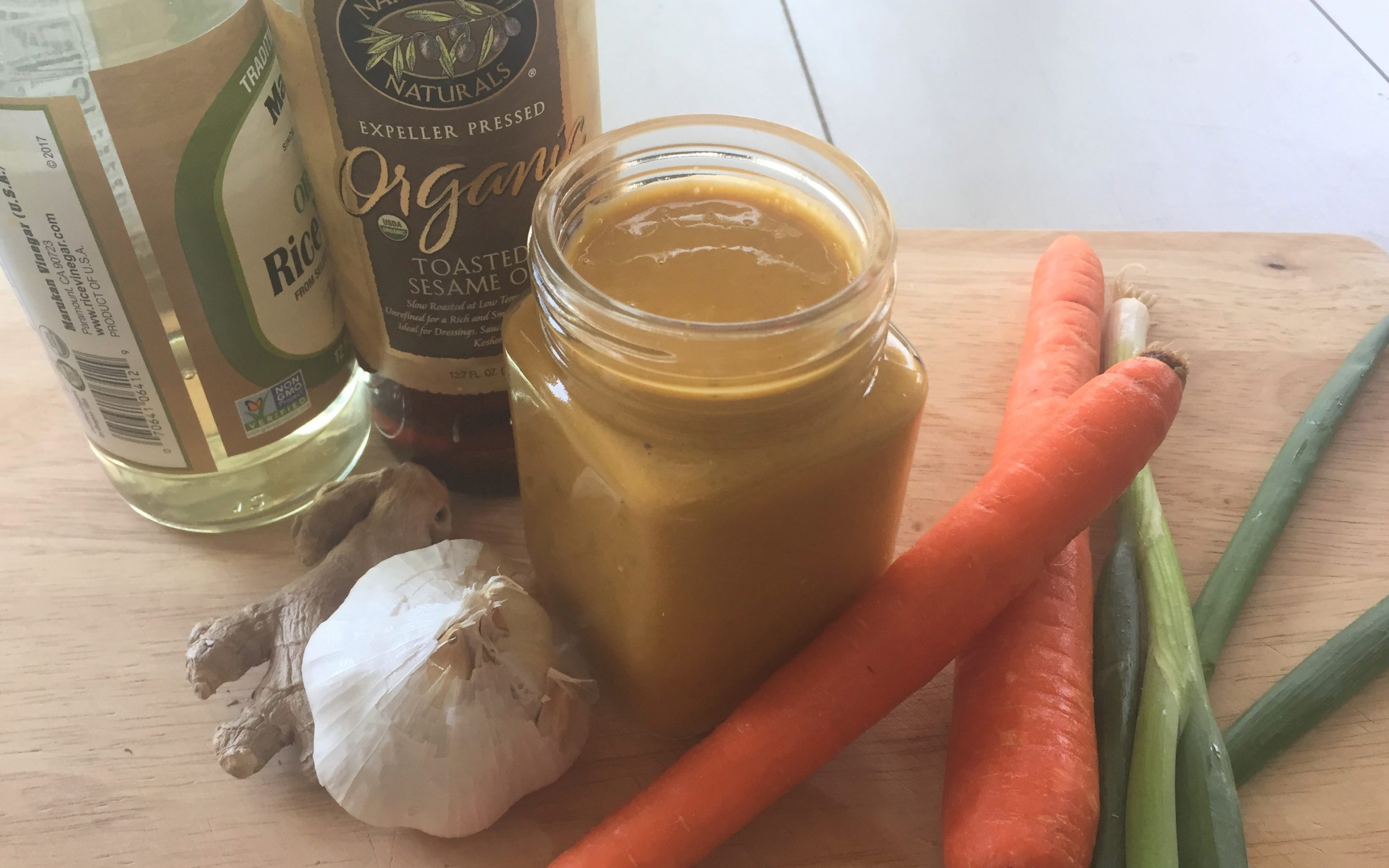 ingredients for sesame ginger carrot dressing