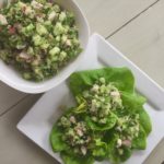 hemp seed and cucumber salad in a bowl and plated