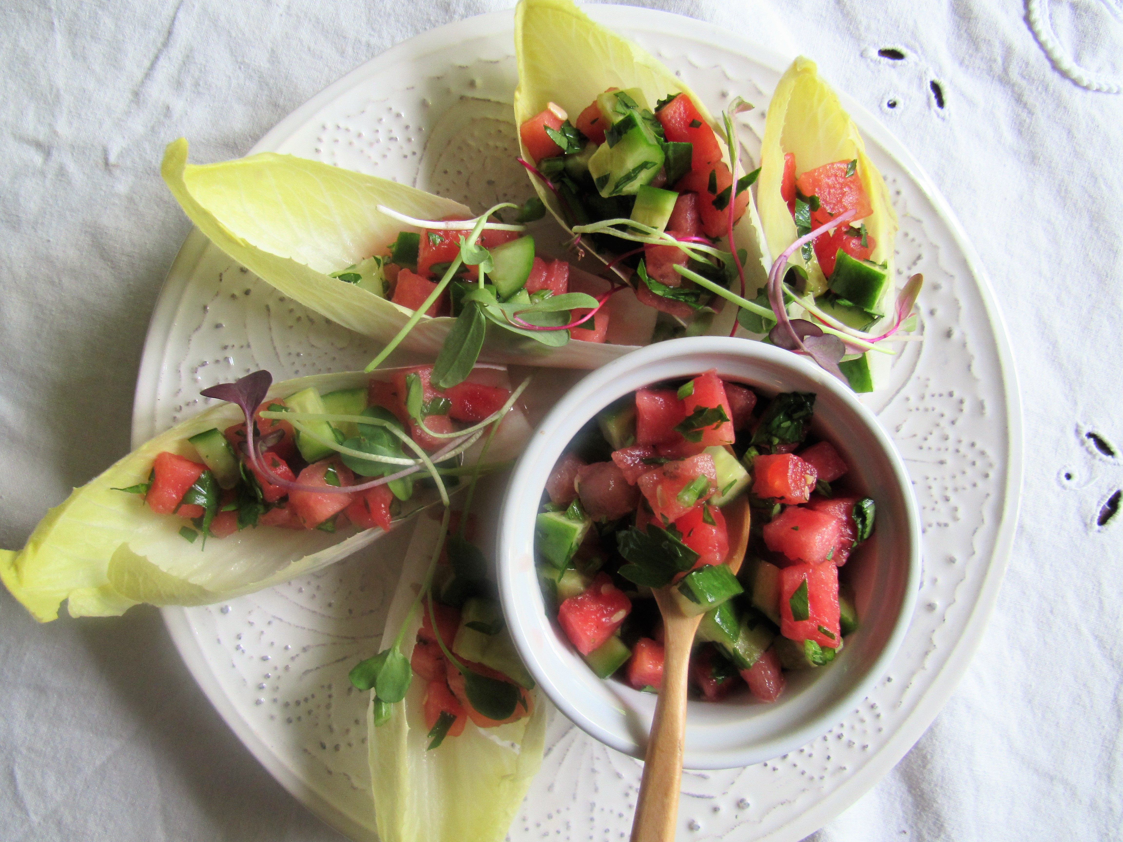 Savory cucumber & watermelon Salad
