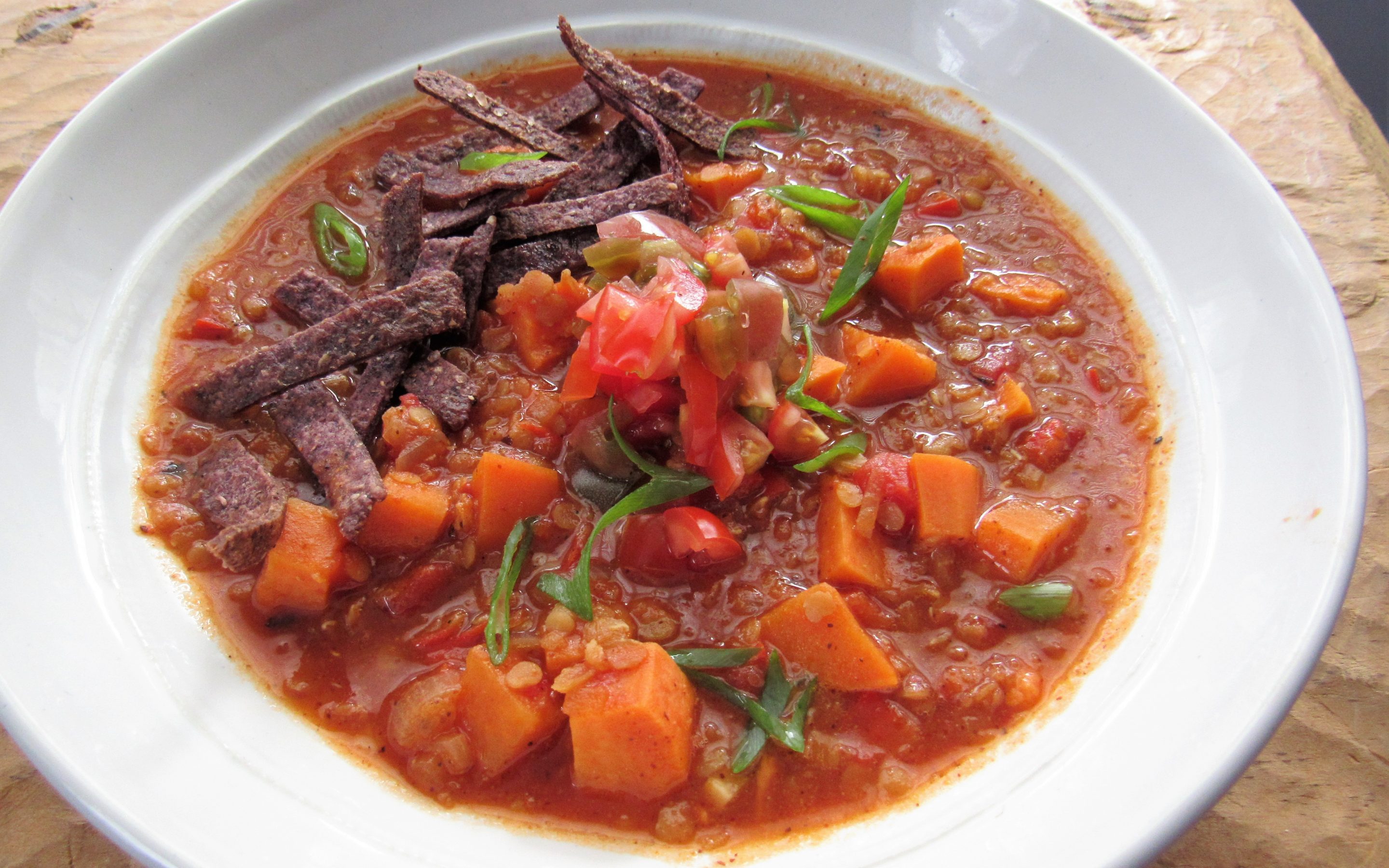 Red lentil and sweet potato bowl