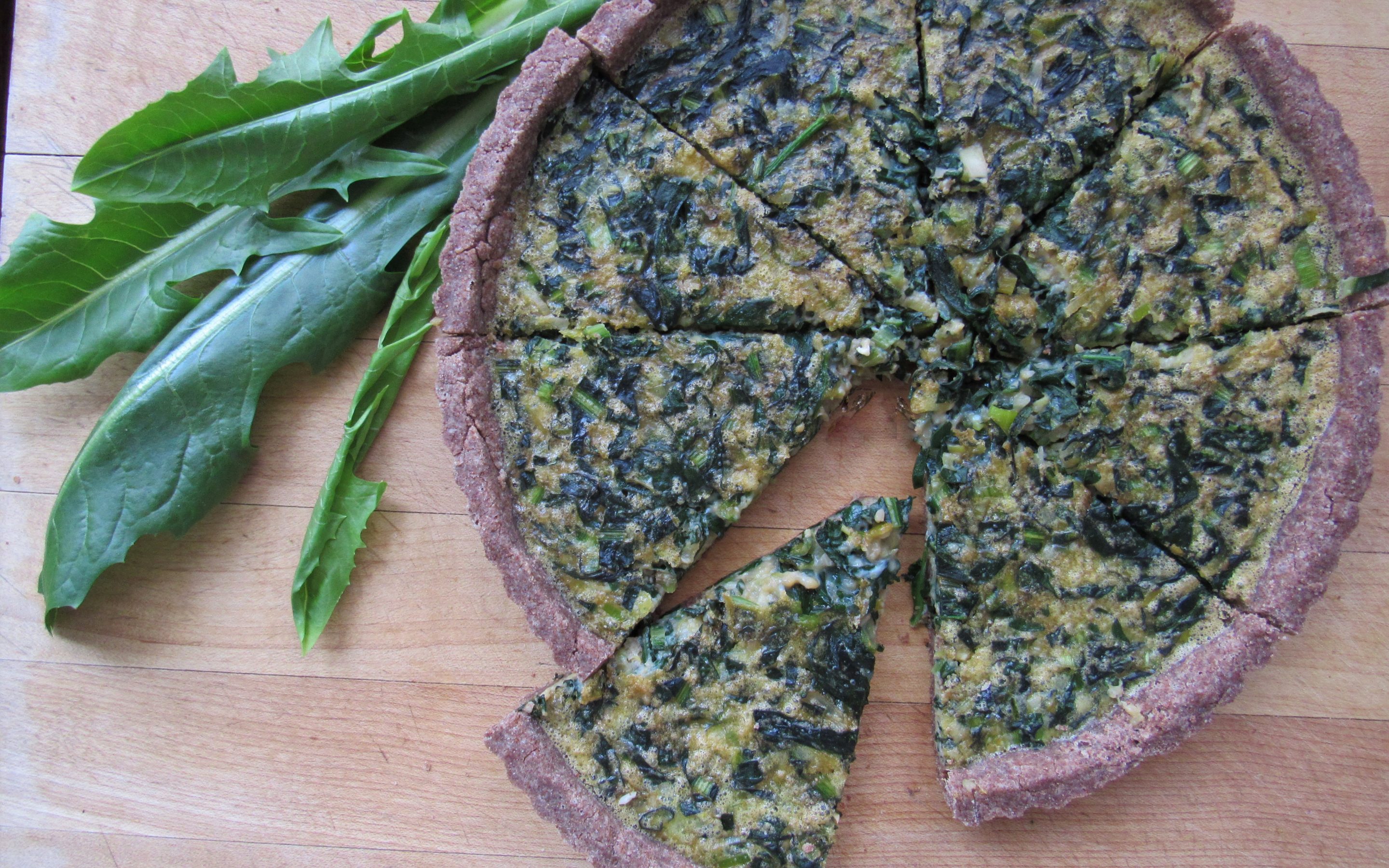 Spring Greens & Leek Tart with Teff Crust