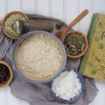 photo of a recipe book and ingredients