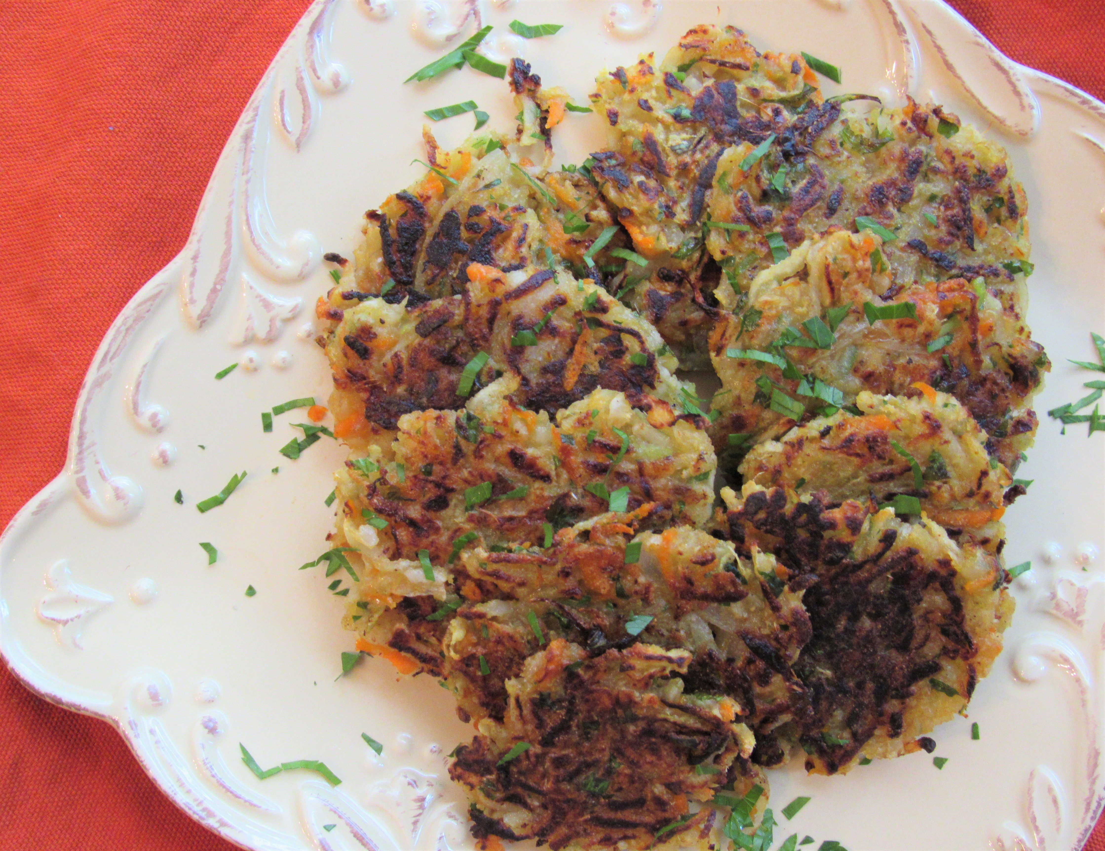 Kohlrabi and Carrot Pancakes