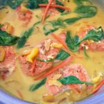 Curry Vegetables with Salmon in a bowl