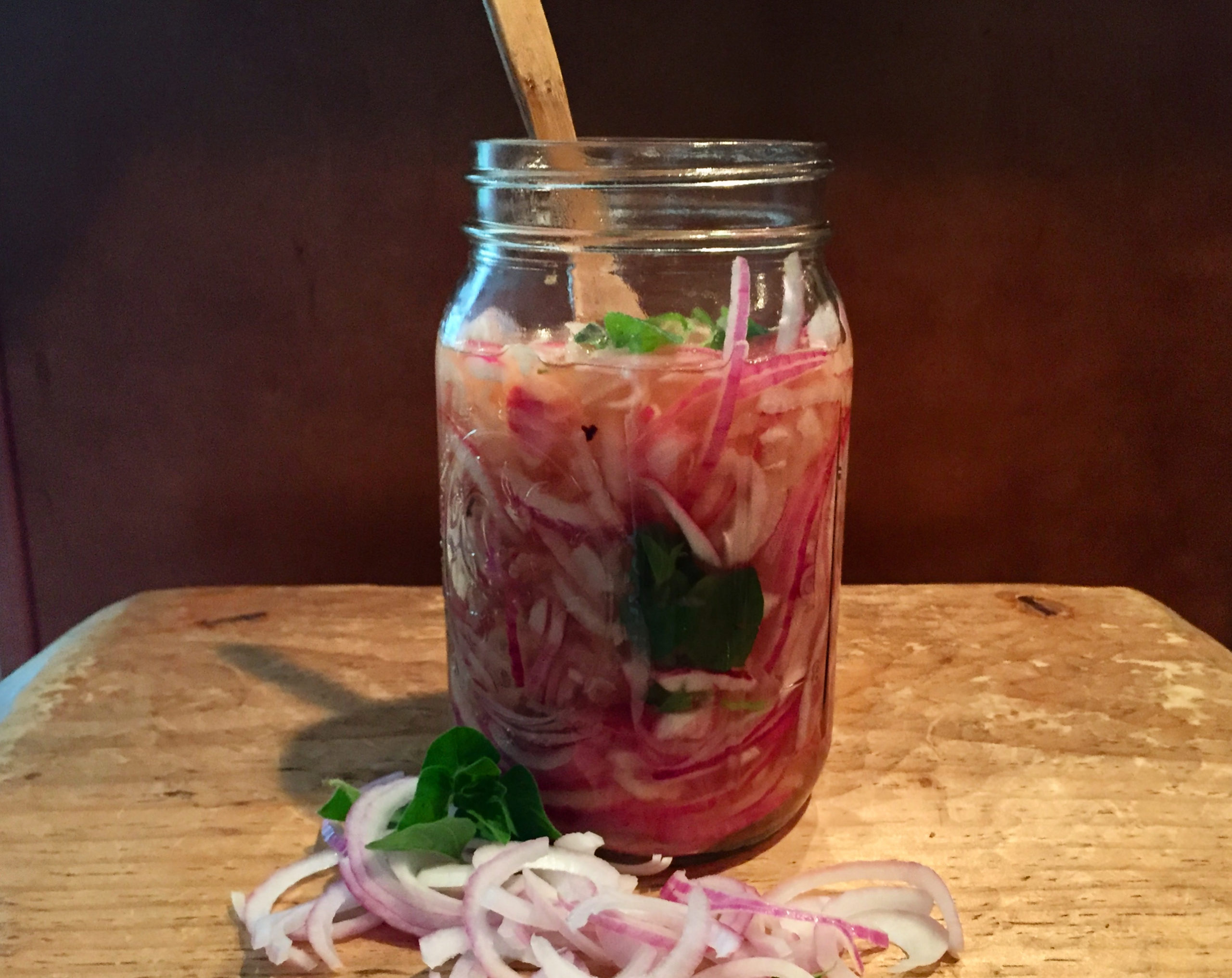 Gingery pickled red onion