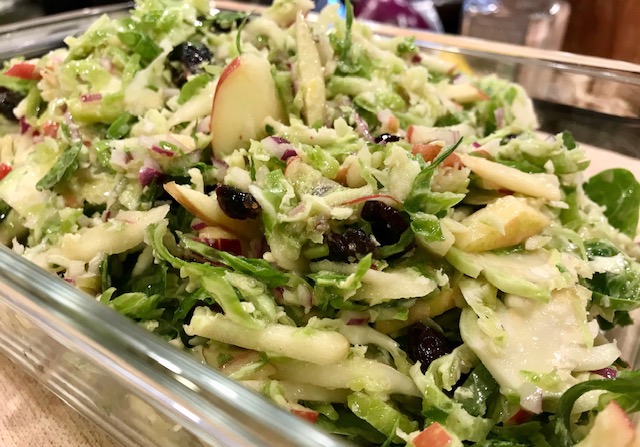 Shaved Brussel sprouts & apple salad